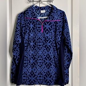 COLUMBIA WOMENS TOP , FLEECE, BLUE & PINK, size xl 1